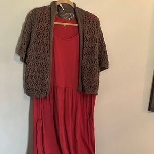 Chic Brown Open-Knit Women's Cardigan
